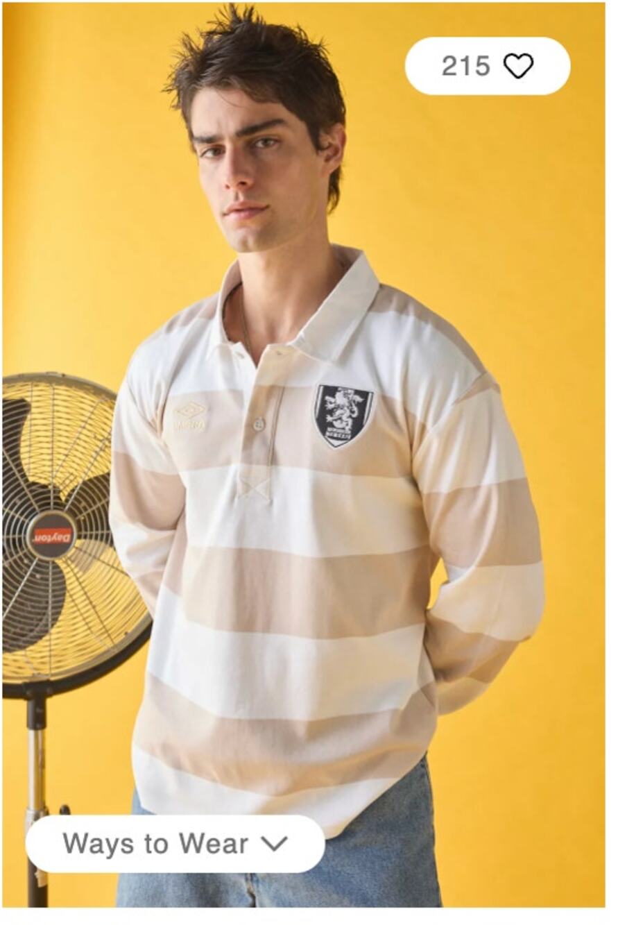 Urban Outfitters Umbro Striped Long Sleeve Rugby Shirt XL